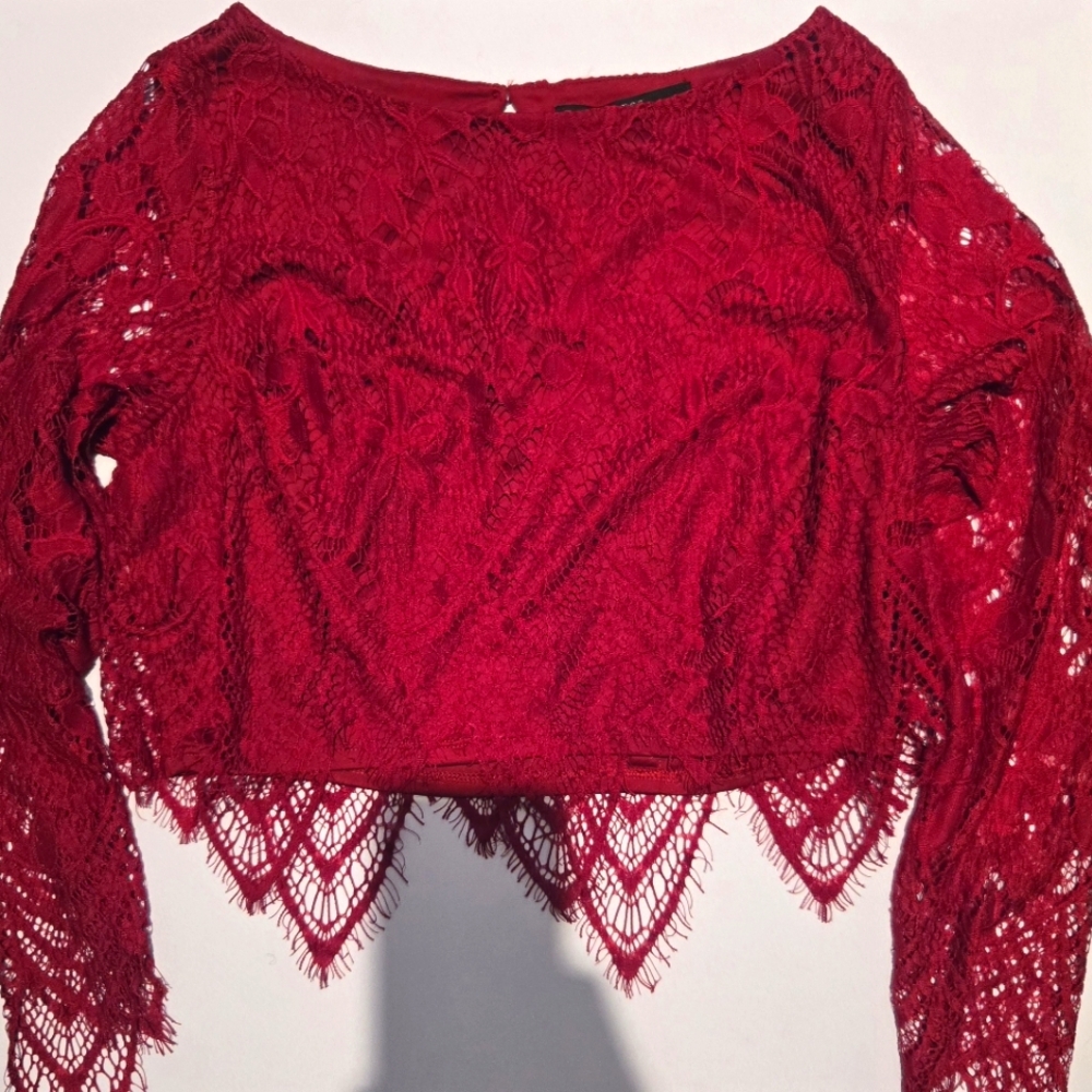 Guess Long Sleeve Crop Blouse